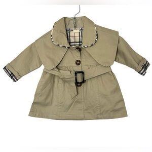 LuBaby Classic English Style Khaki Trench Coat with Cape 12 Months